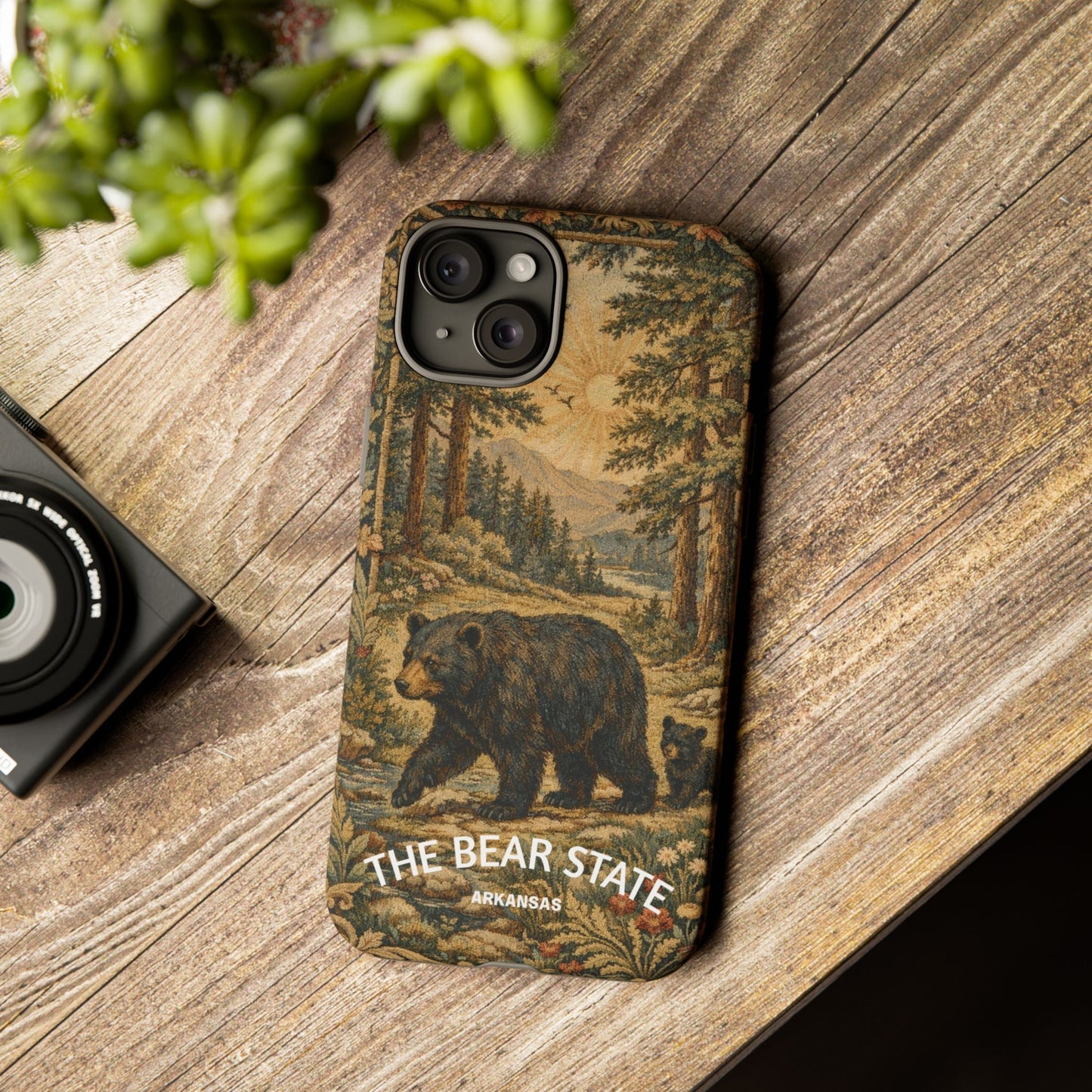 The Bear State Arkansas Vintage Forest Tough Phone Case for iPhone